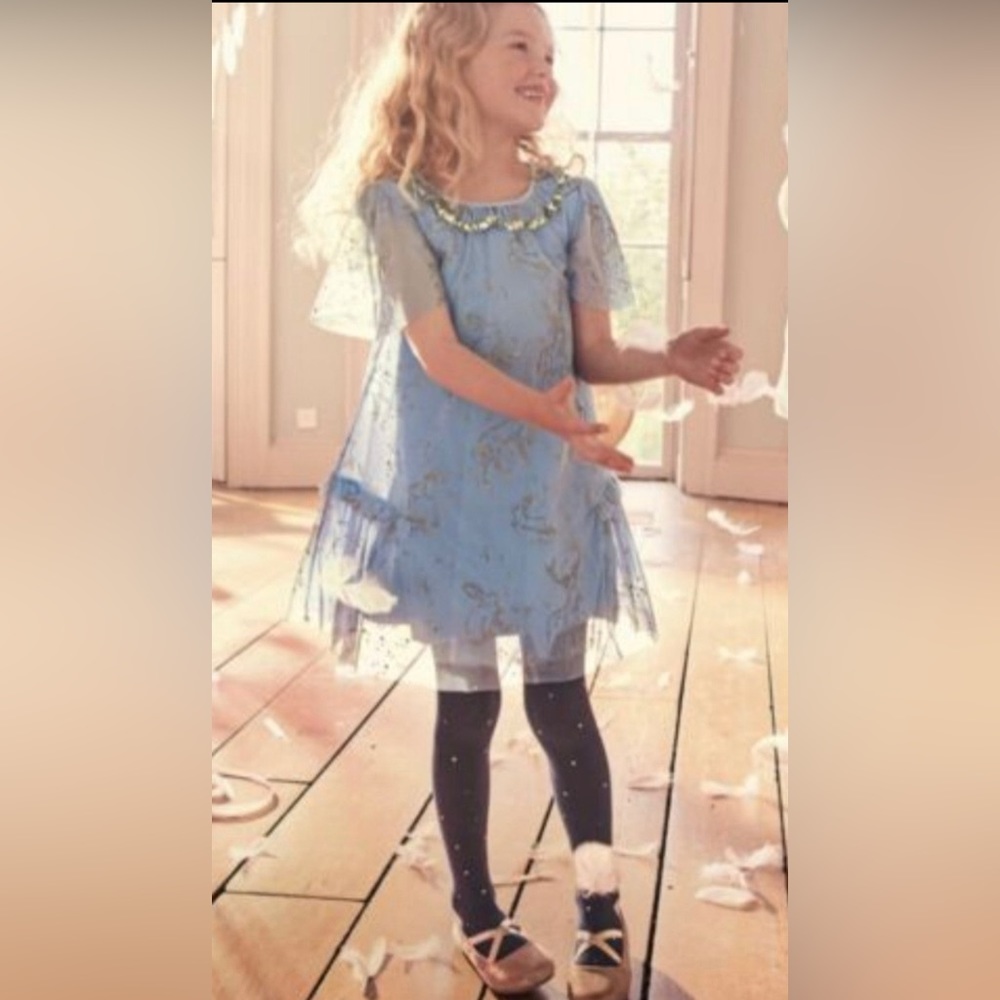 HTF Mini Boden Harry Potter Patronus Tulle Dress Blue 9-10